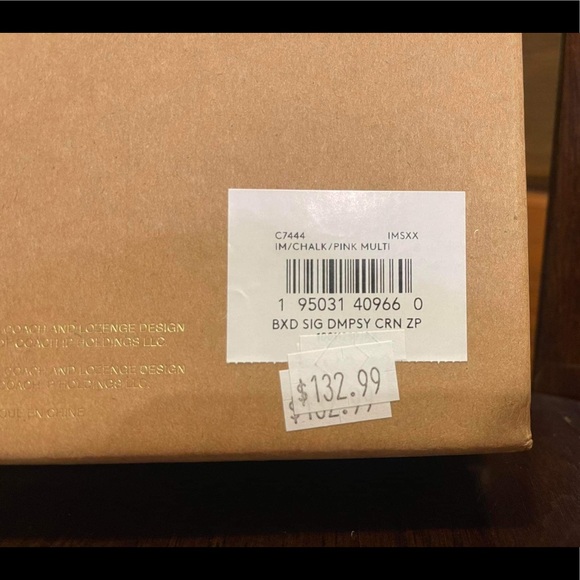 NWT COACH C7444 Boxed Dempsey Corner Zip Jacquard With Coach Patch Stripe - Picture 12 of 14